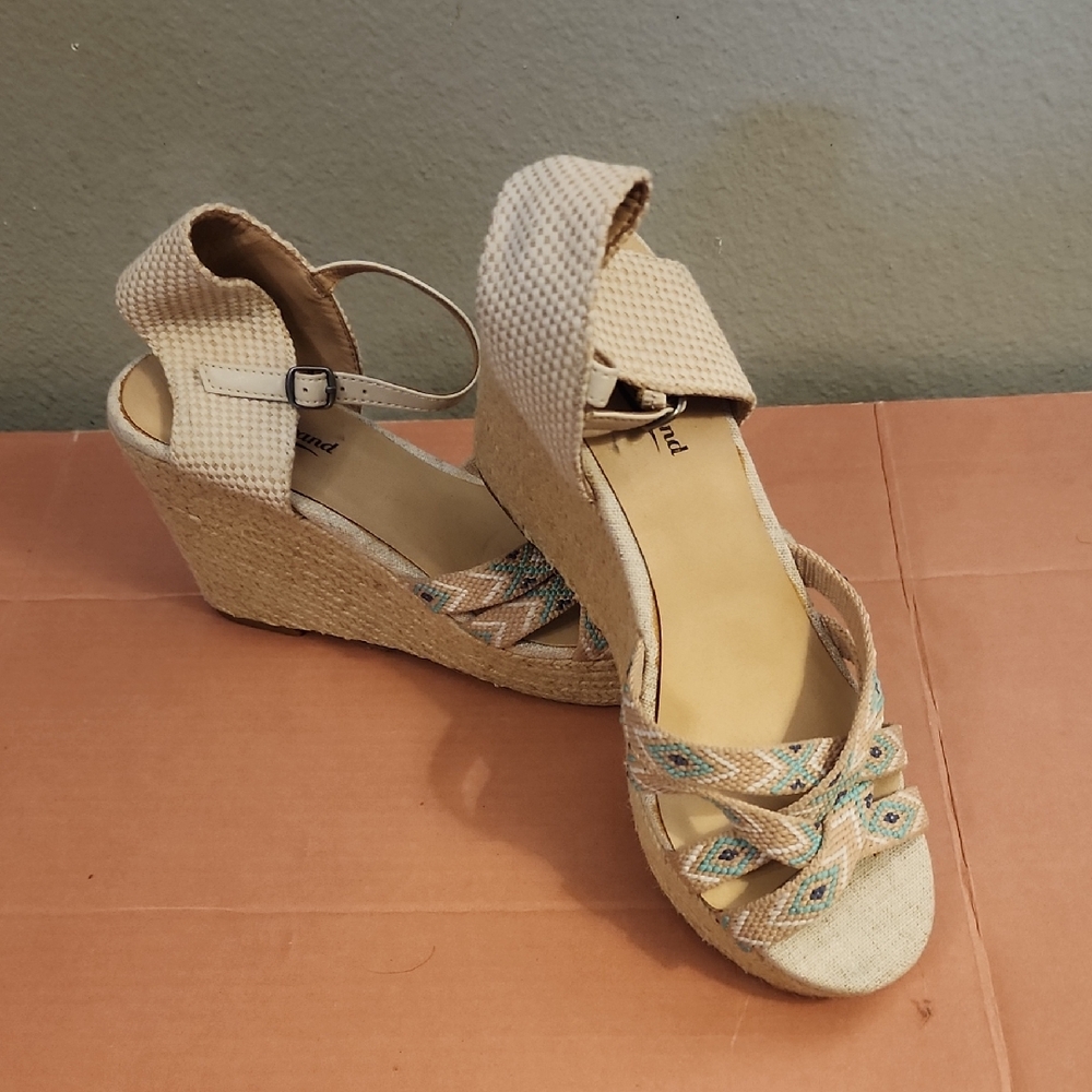 Lucky Brand Mahima Women Wedge Sandals Sz 8